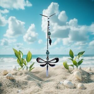 New Bohemian Dragonfly Braided Beaded Pendant 18 Inch Drop Necklace